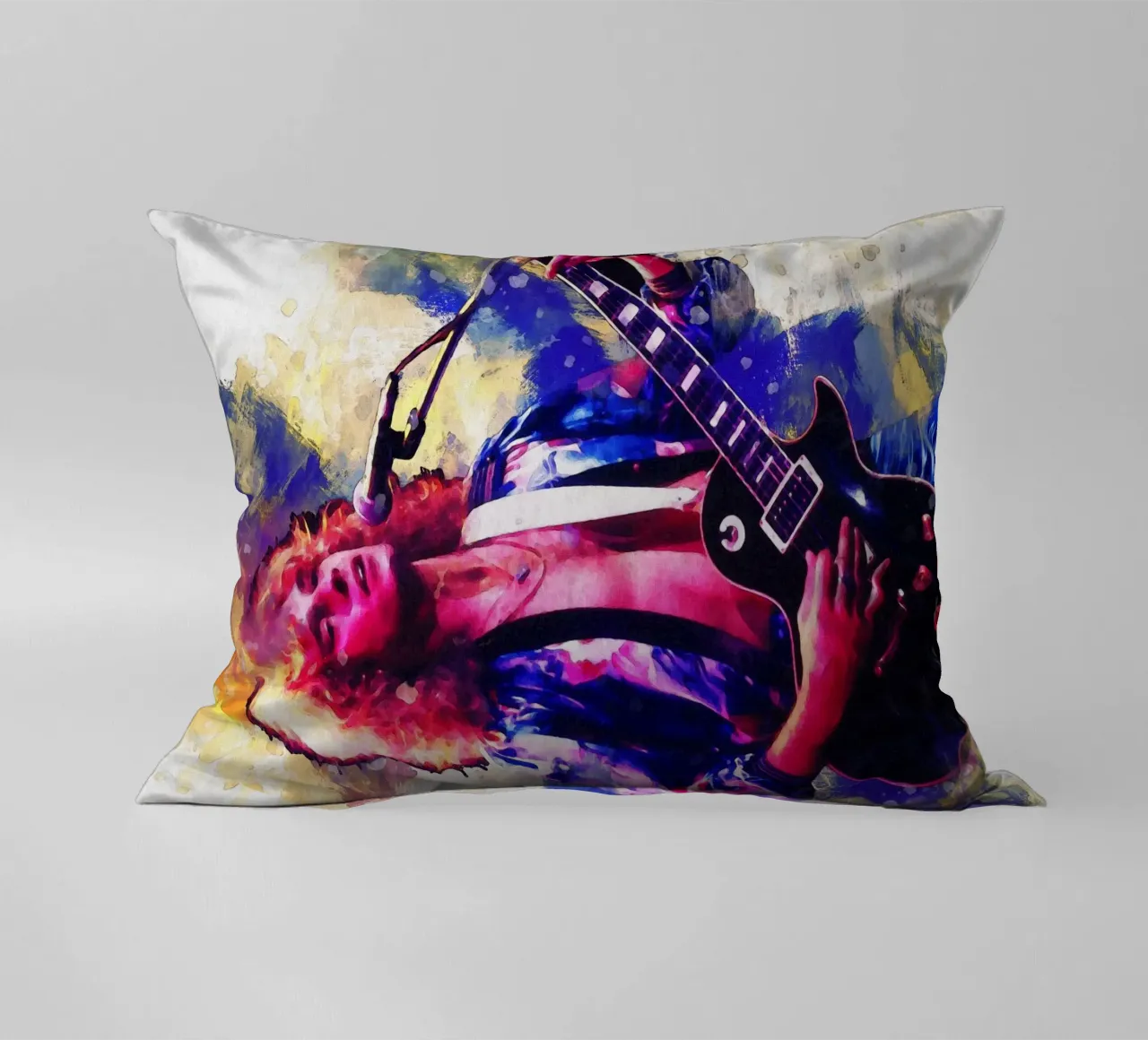 Macchia di ritratto Peter Frampton cuscino da Gunawan Rb
