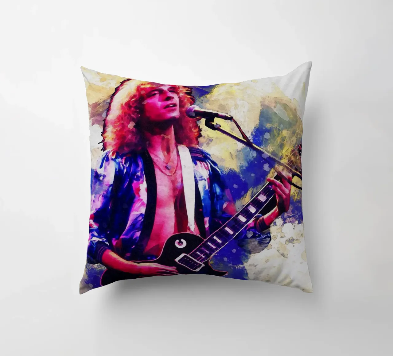 Macchia di ritratto Peter Frampton cuscino da Gunawan Rb
