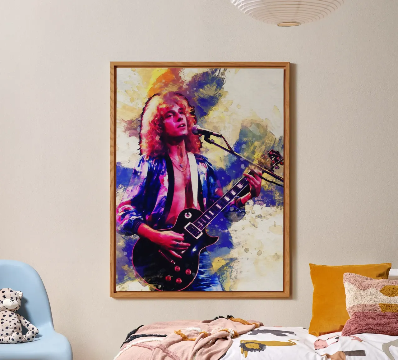 Macchia di ritratto Peter Frampton alluminio dibond da Gunawan Rb