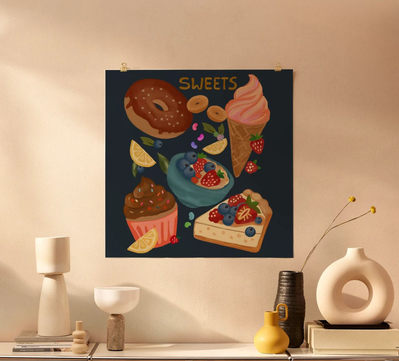 Desserts strawberry cheesecake lemon icecream poster by mysteriouscoco