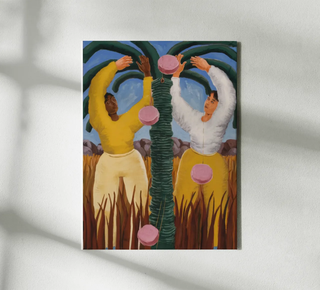 Oogstende Maan Dans canvas met Baklijst van Obisidian Brush