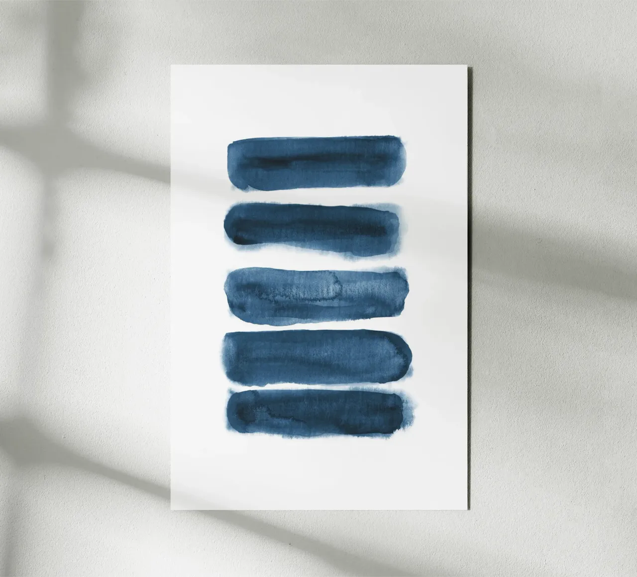 Strisce acquerellate blu navy alluminio dibond da NouveauPrints
