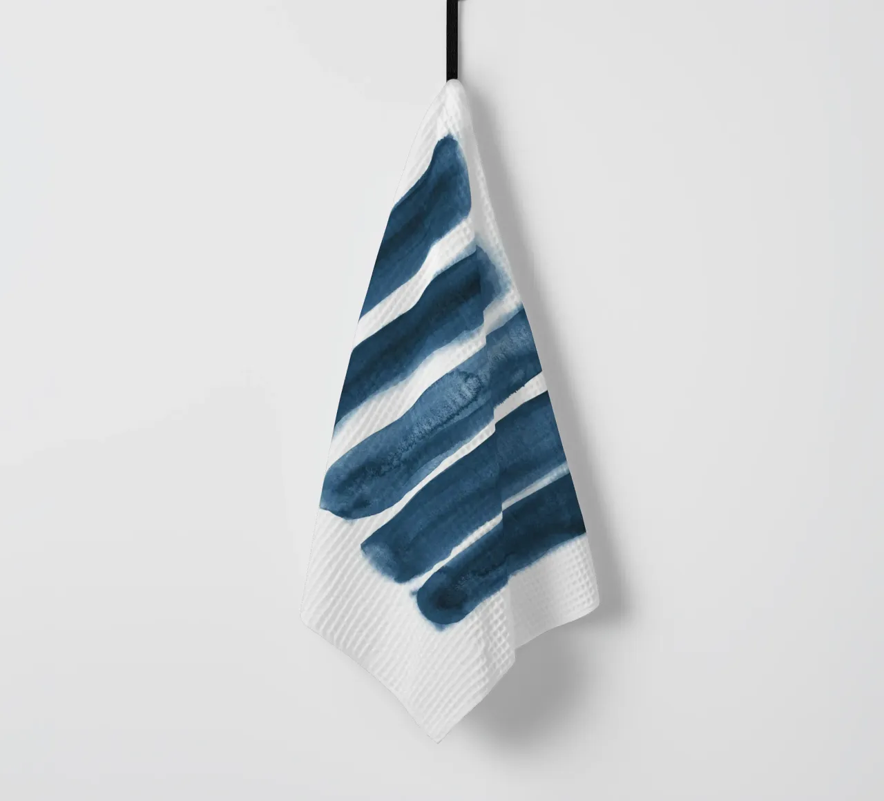 Strisce acquerellate blu navy canovaccio da cucina da NouveauPrints