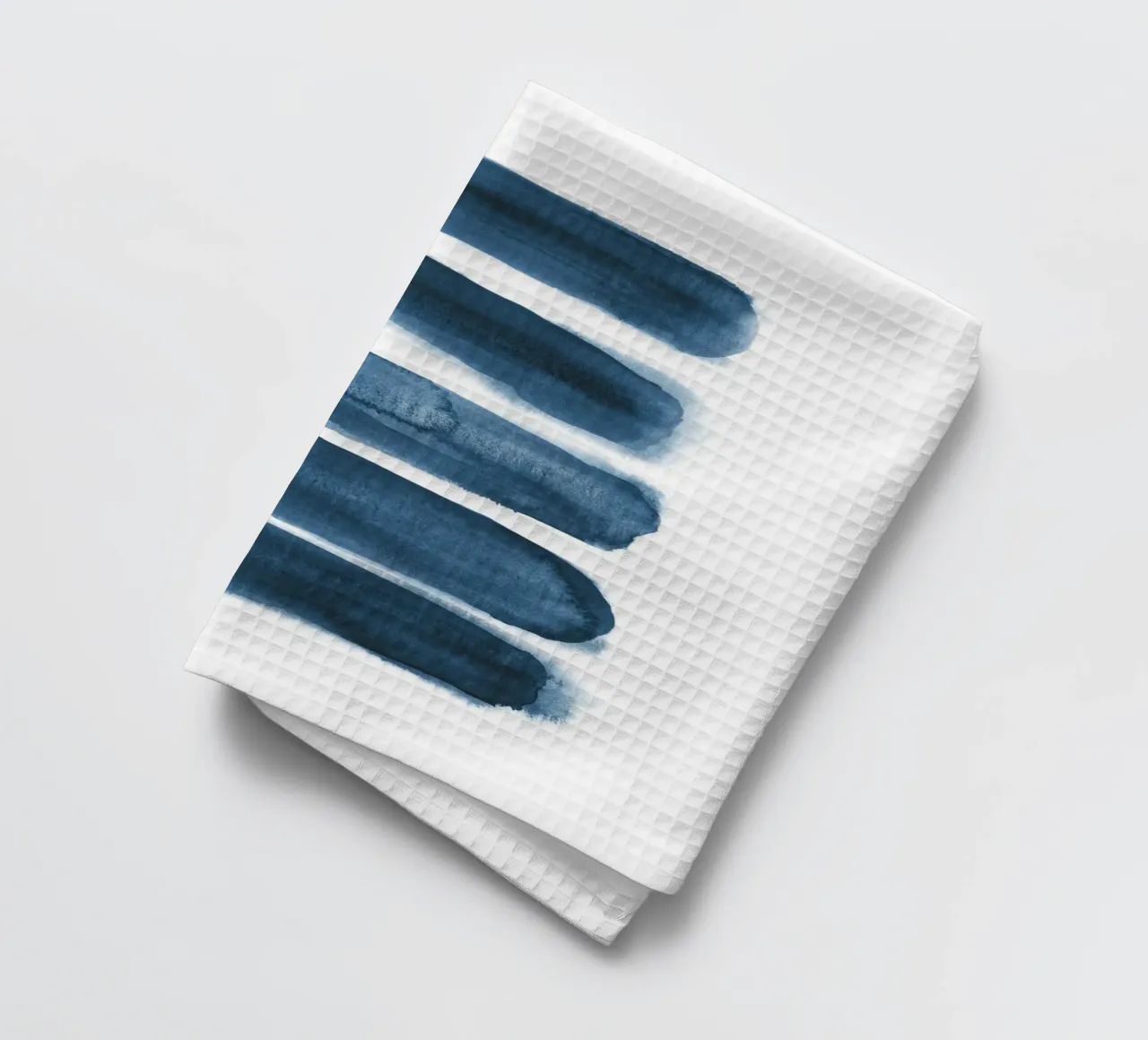 Strisce acquerellate blu navy canovaccio da cucina da NouveauPrints