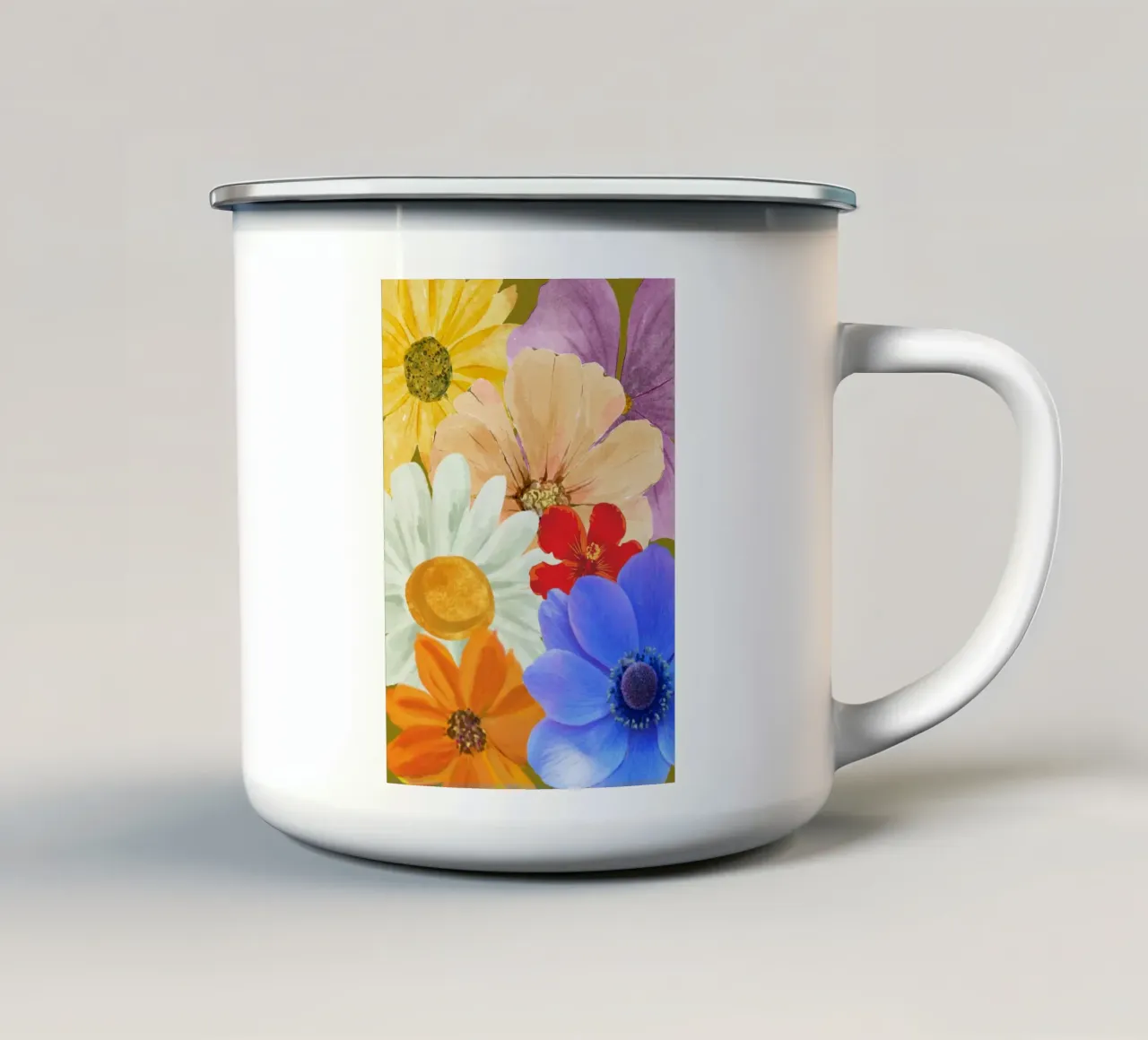 Colorful flowers tazza in smalto da LisaArtes