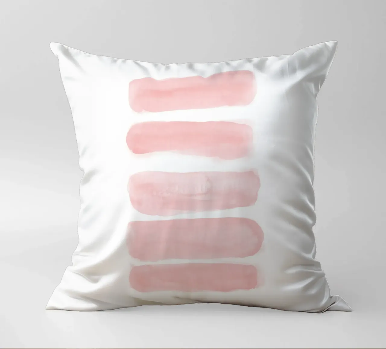 Strisce acquerellate rosa tenue cuscino da NouveauPrints