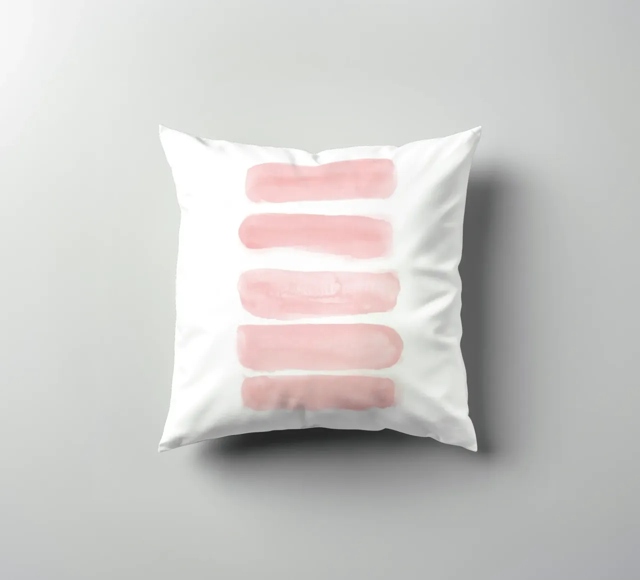 Strisce acquerellate rosa tenue cuscino da NouveauPrints