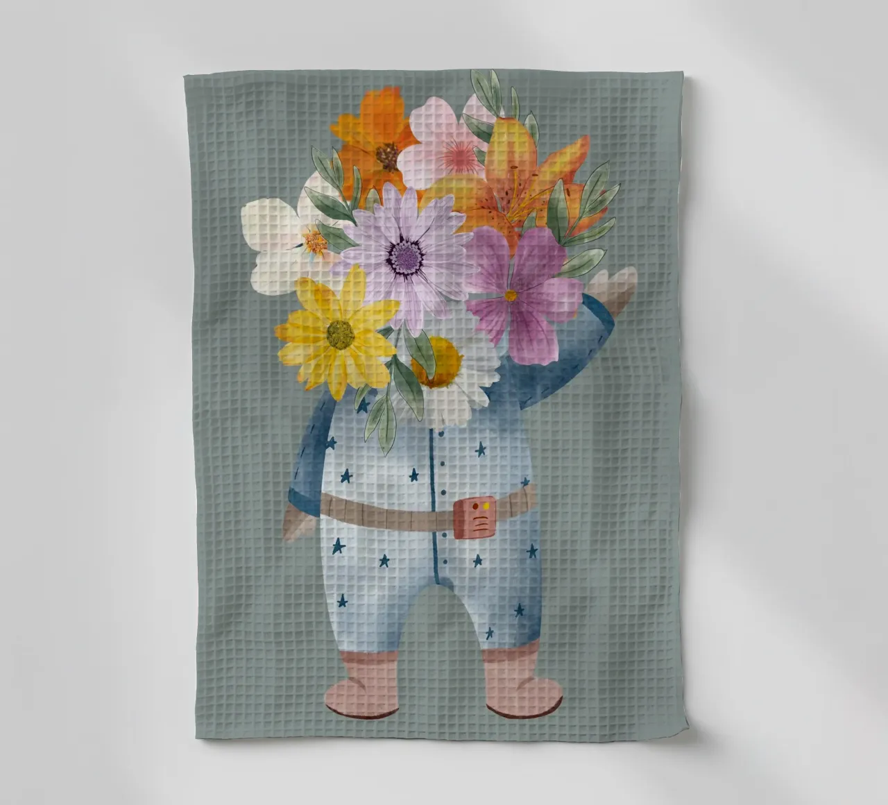 Flowers and astronaut Geschirrtuch von LisaArtes