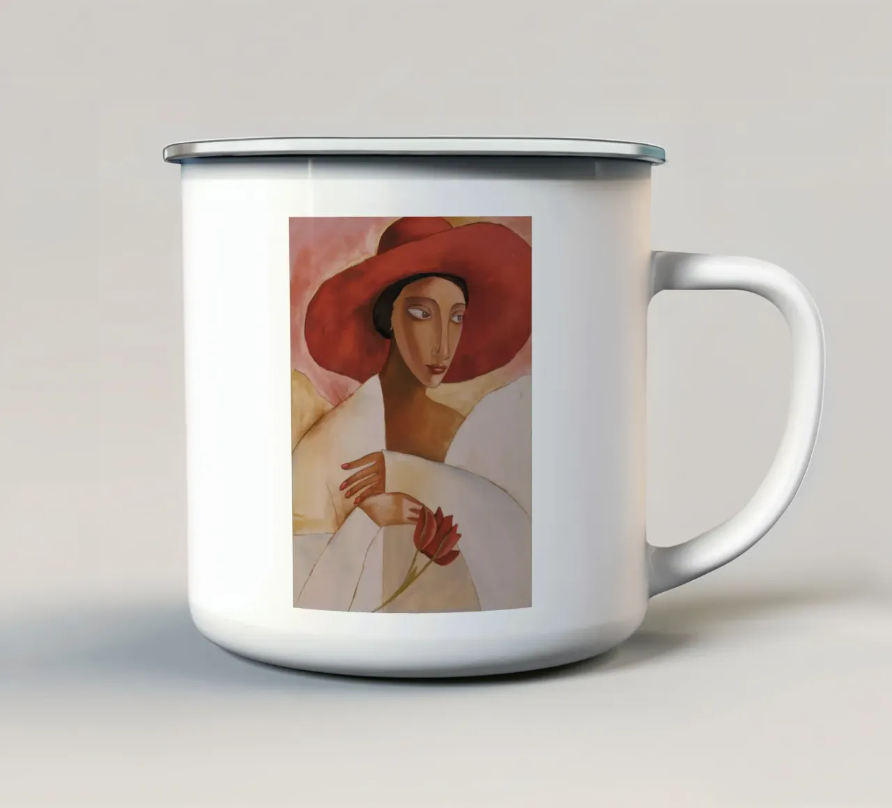 Sussurro rosso tazza in smalto da Obisidian Brush