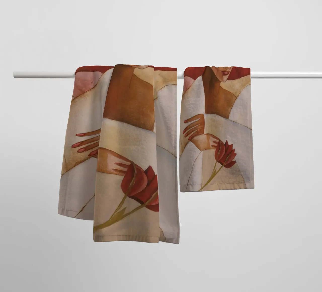 Red Glance Whisper towel by Obisidian Brush