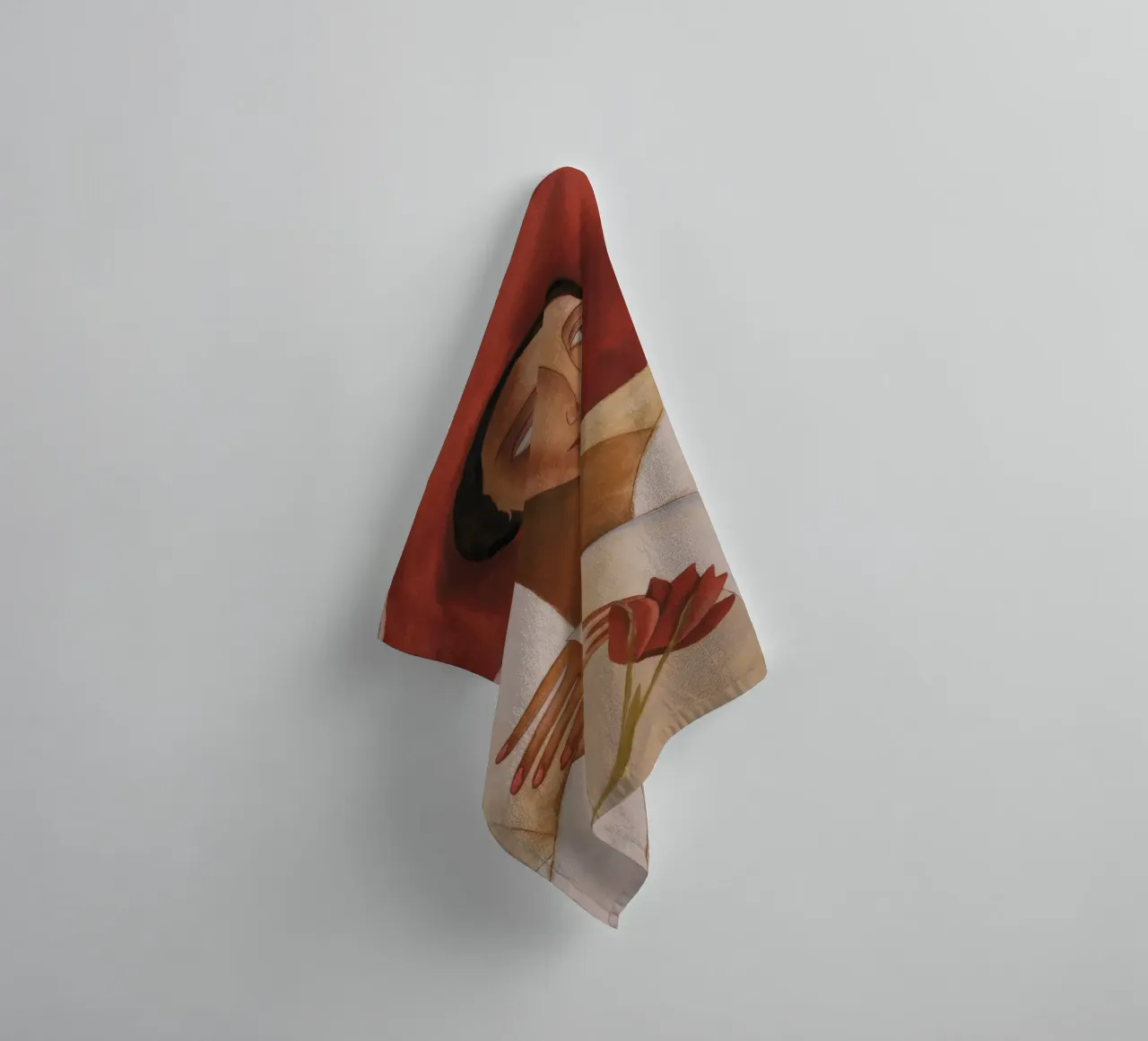 Red Glance Whisper towel by Obisidian Brush