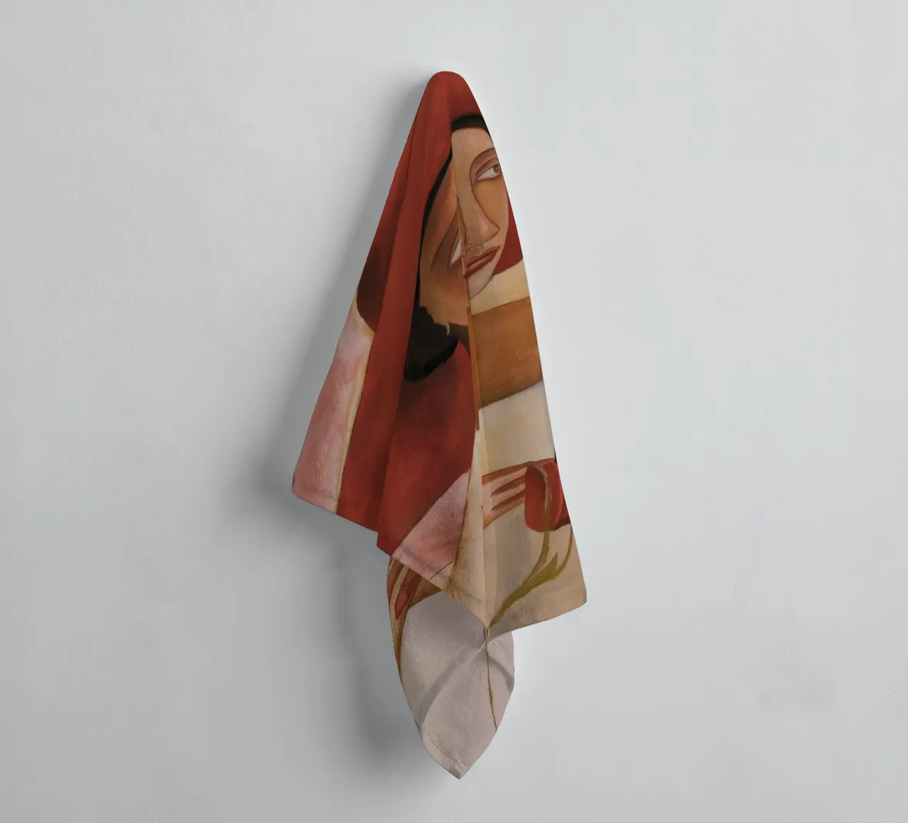 Red Glance Whisper towel by Obisidian Brush
