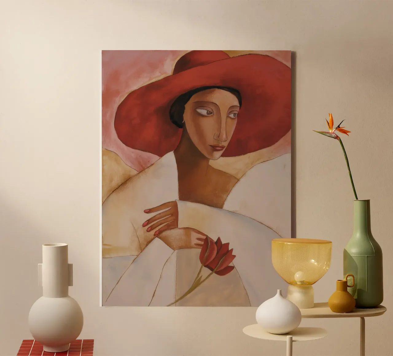 Red Glance Whisper canvas with Floater frame by Obisidian Brush