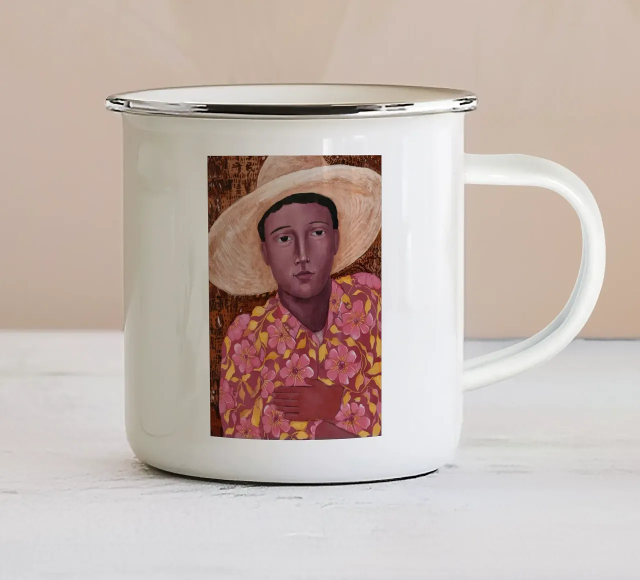 Camicia a fiori Stare tazza in smalto da Obisidian Brush