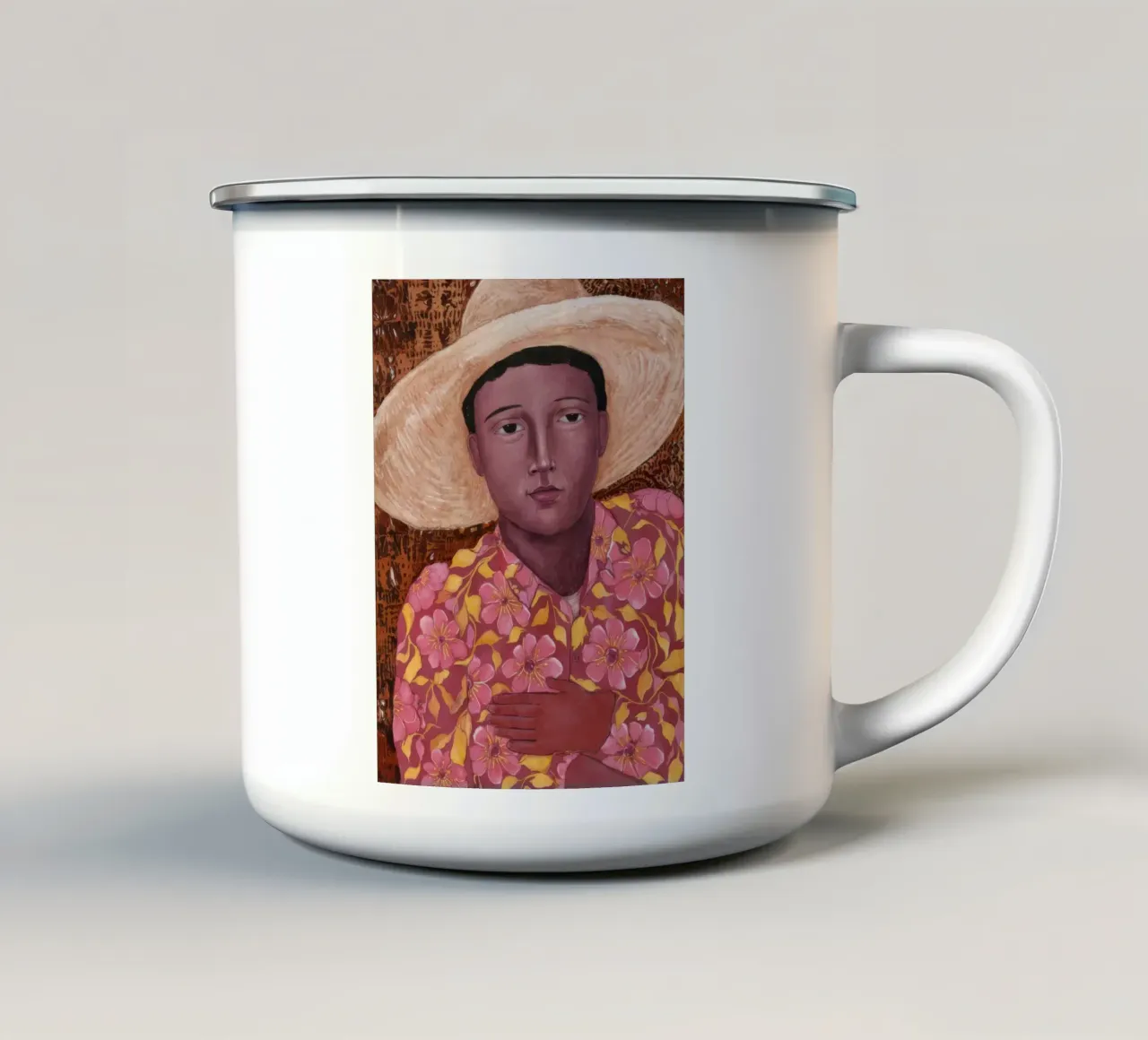 Camicia a fiori Stare tazza in smalto da Obisidian Brush