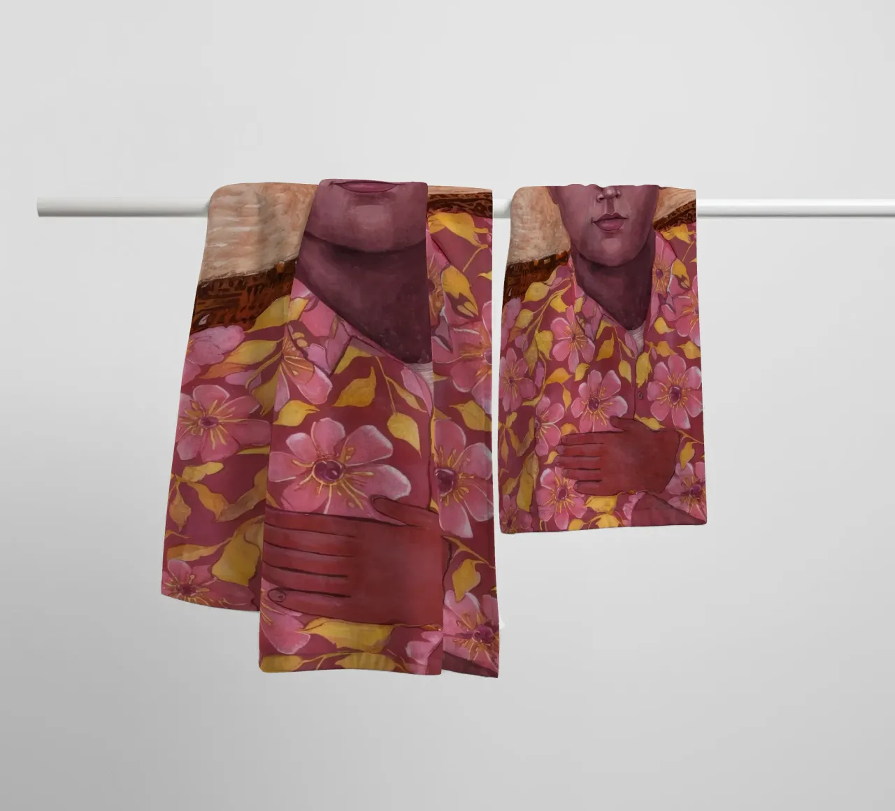 Camicia a fiori Stare asciugamano da bagno da Obisidian Brush