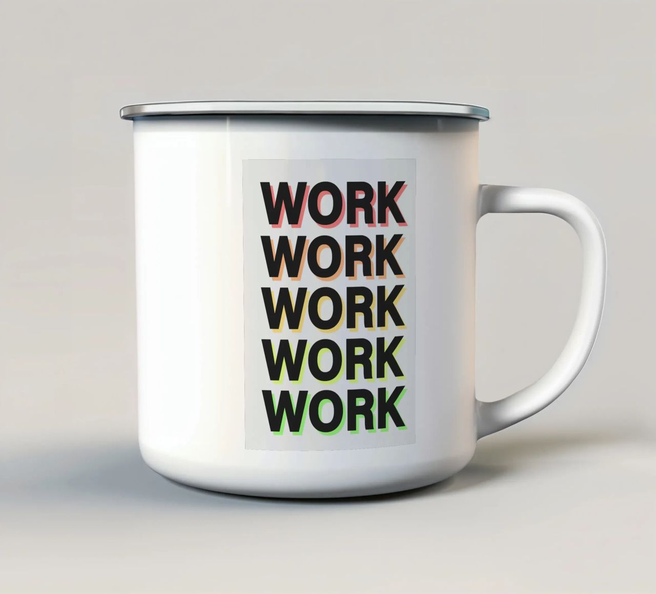 Work Hard tazza in smalto da Dreamer10