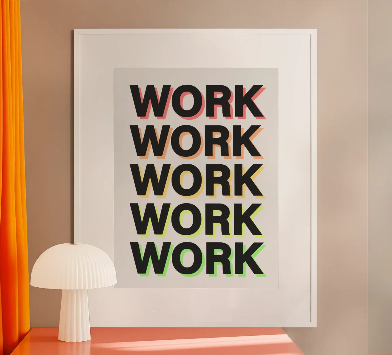 Work Hard poster con telaio in plastica da Dreamer10