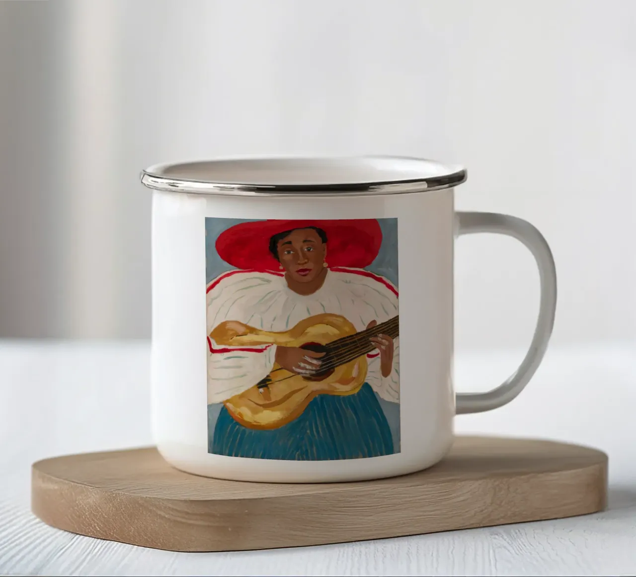 Serenata degli archi cremisi tazza in smalto da Obisidian Brush