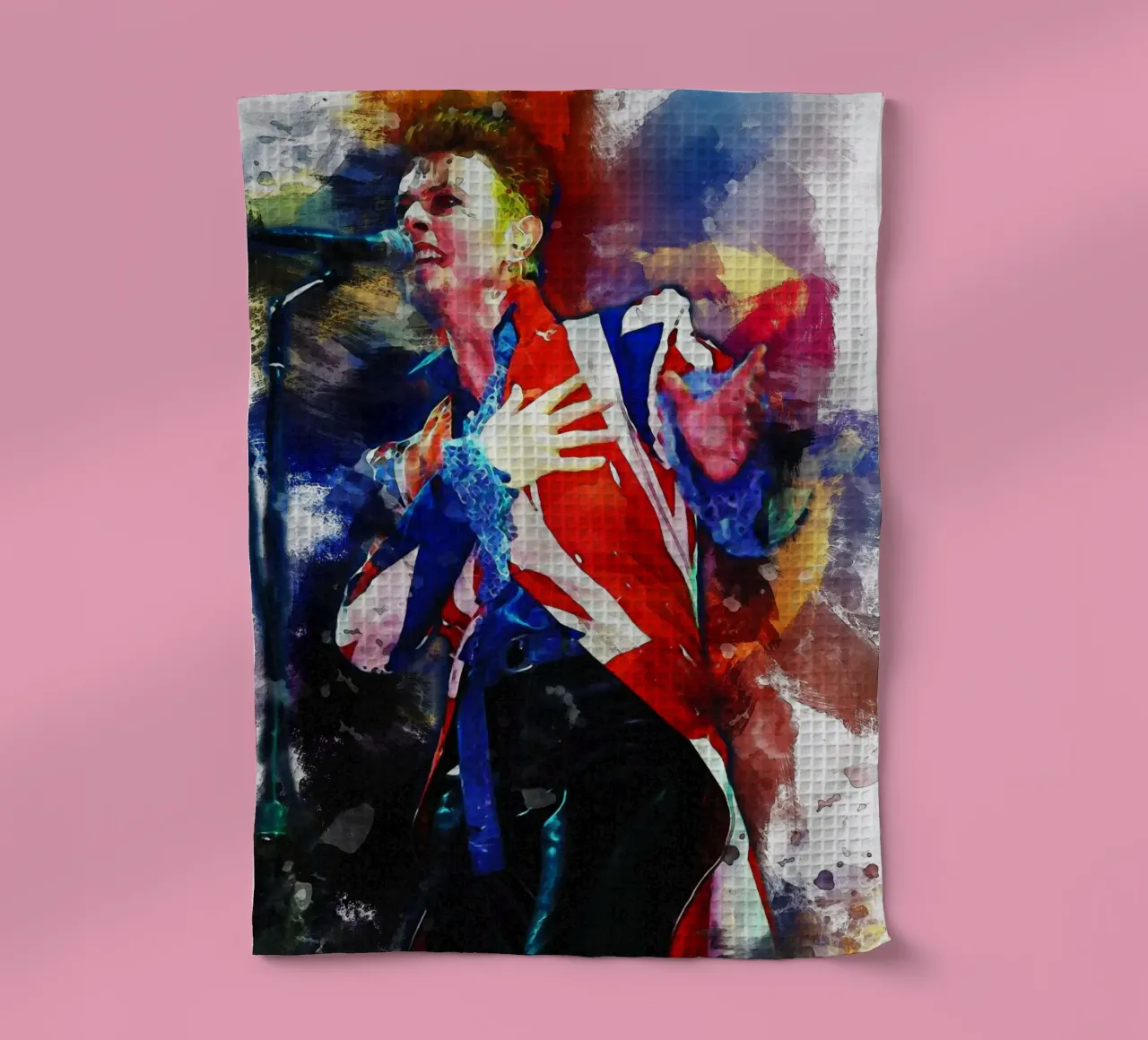 Macchia di ritratto Ziggy Stardust canovaccio da cucina da Gunawan Rb