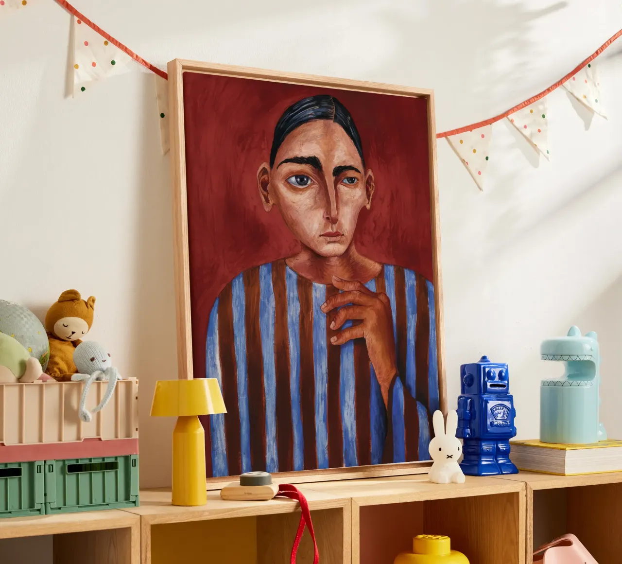 Gestreept gezicht canvas met Baklijst van Obisidian Brush