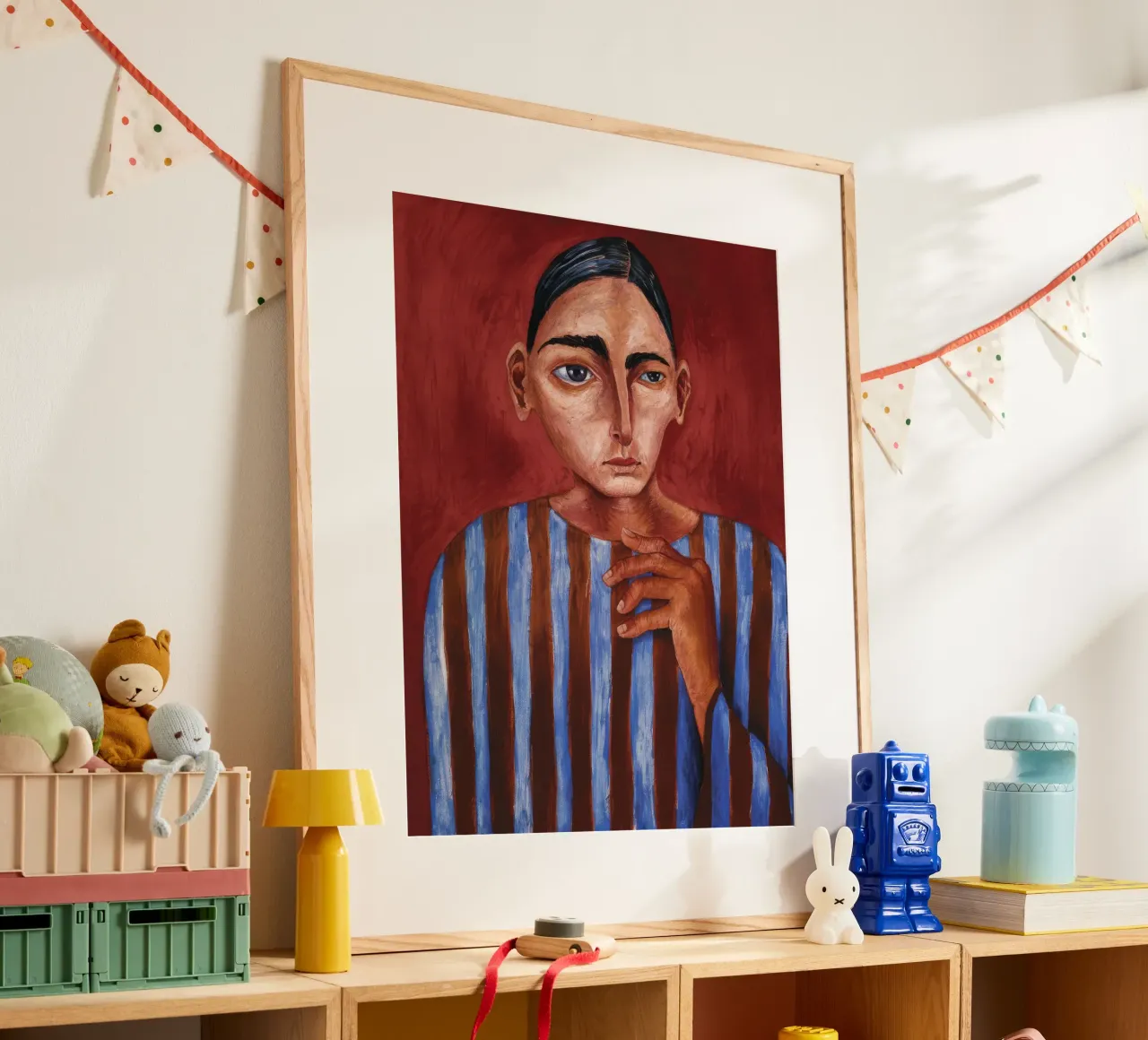 Striped Solace Face poster by Obisidian Brush