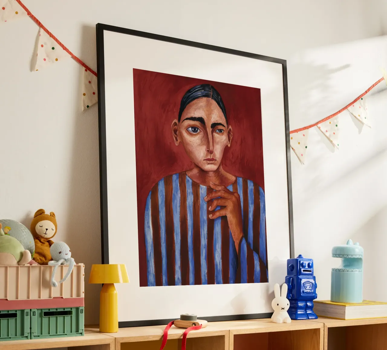 Striped Solace Face poster by Obisidian Brush
