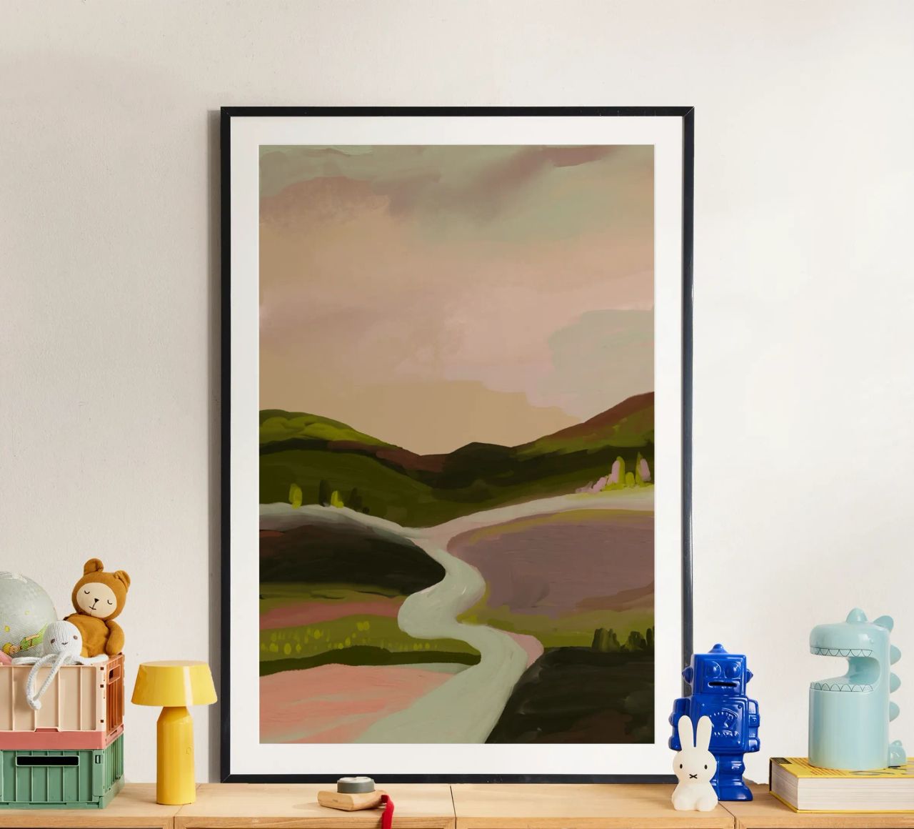 Landscape impasto oil painting muted colors poster by mysteriouscoco