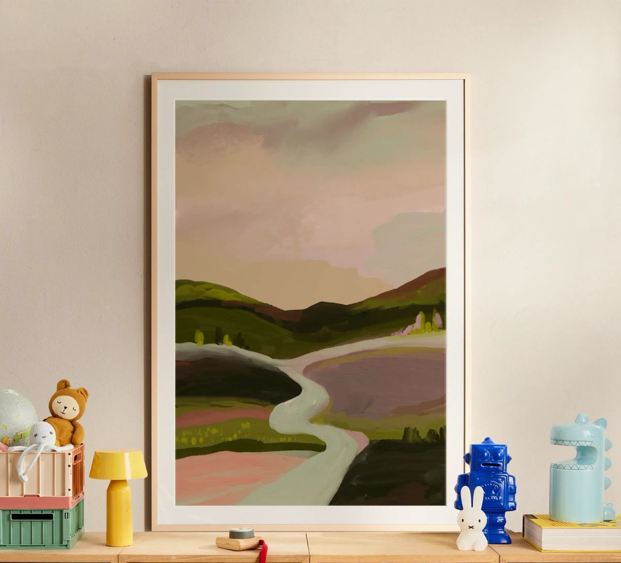 Landscape impasto oil painting muted colors poster by mysteriouscoco