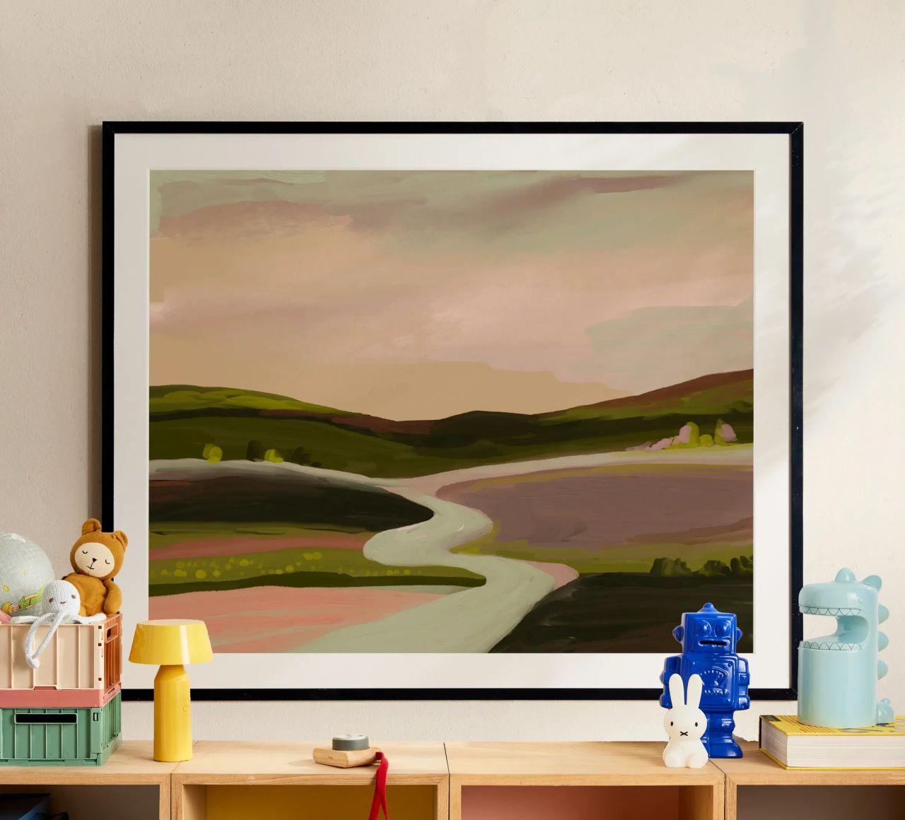 Landscape impasto oil painting muted colors poster by mysteriouscoco