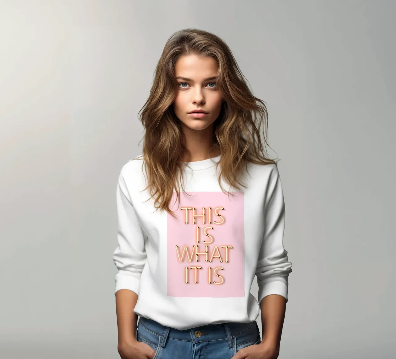 This Is What It Is - Stampa di citazioni al neon rosa felpa da showmemars