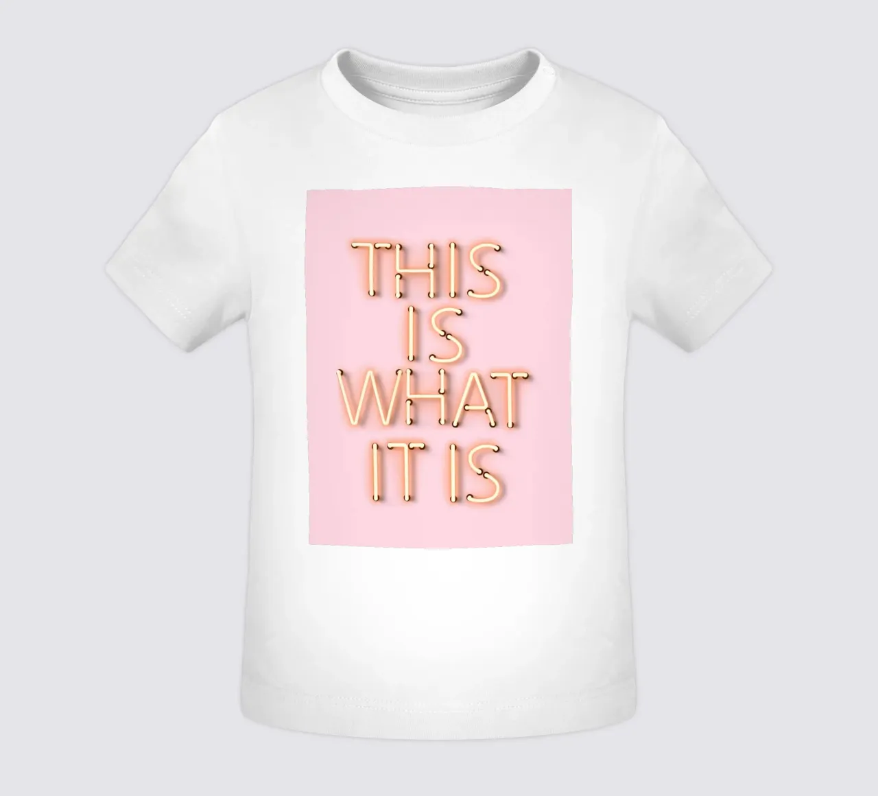 This Is What It Is - Stampa di citazioni al neon rosa maglietta neonato da showmemars