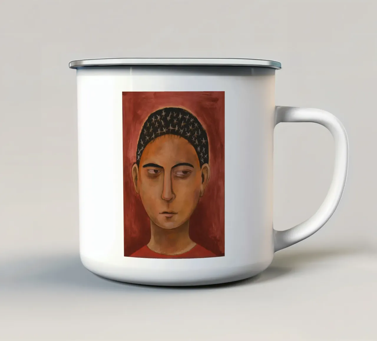 Pausa di riflessione in bronzo tazza in smalto da Obisidian Brush