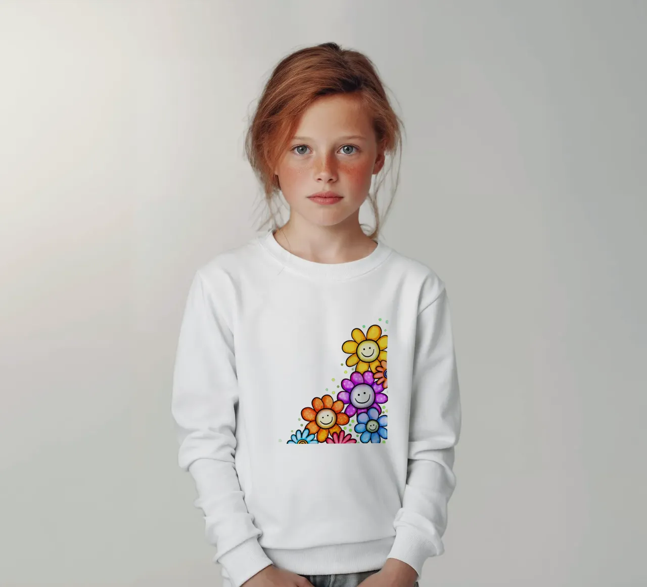 Bordo Smiley Bloom felpa bambino da Botanical Pattern House