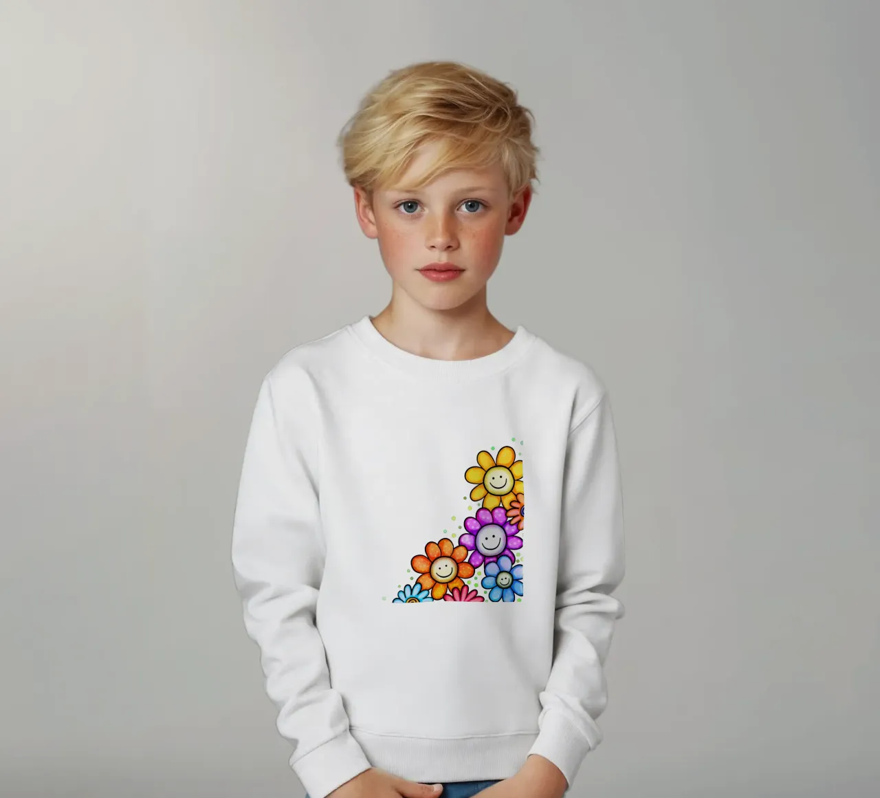 Bordo Smiley Bloom felpa bambino da Botanical Pattern House
