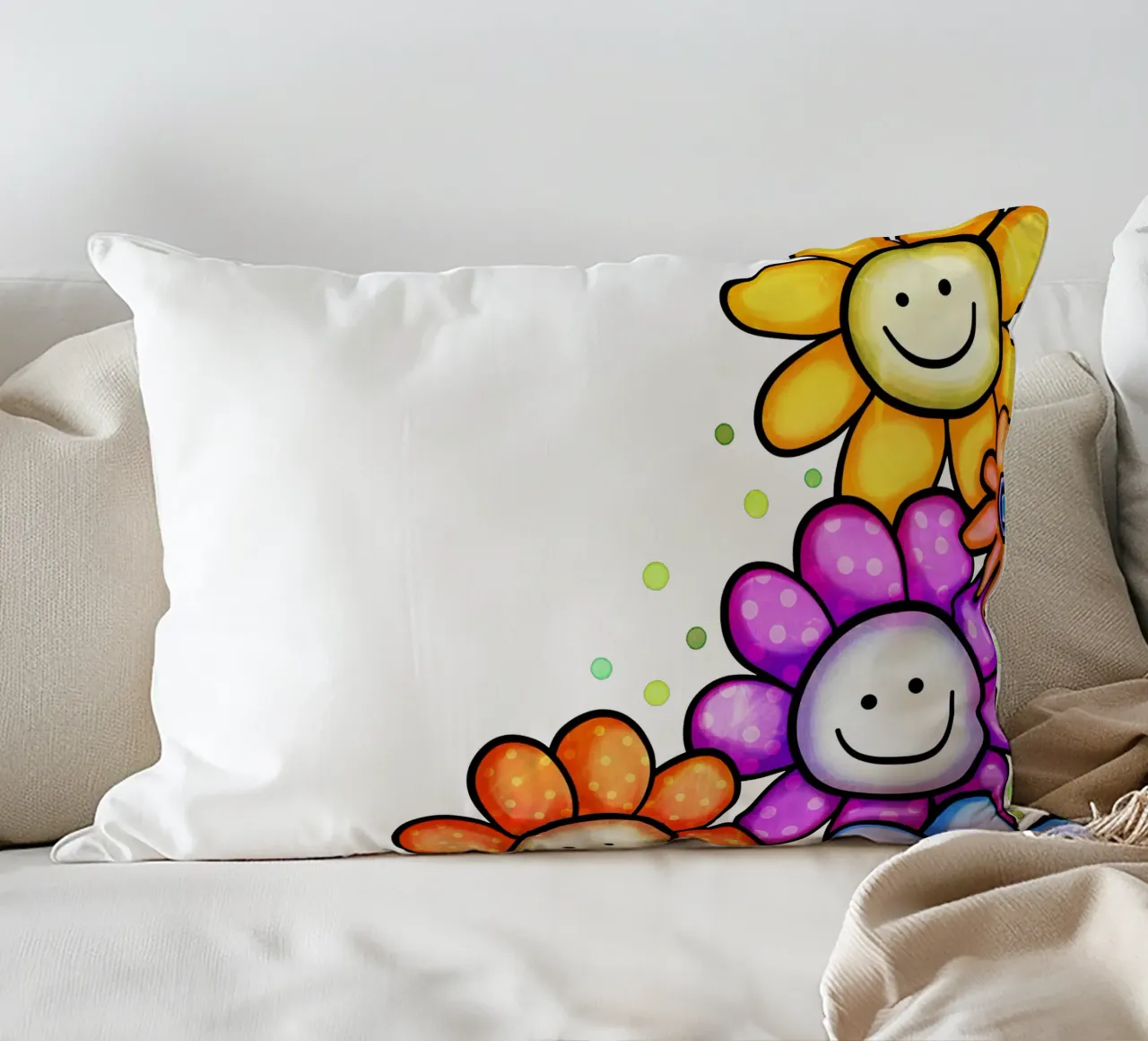 Bordo Smiley Bloom cuscino da Botanical Pattern House