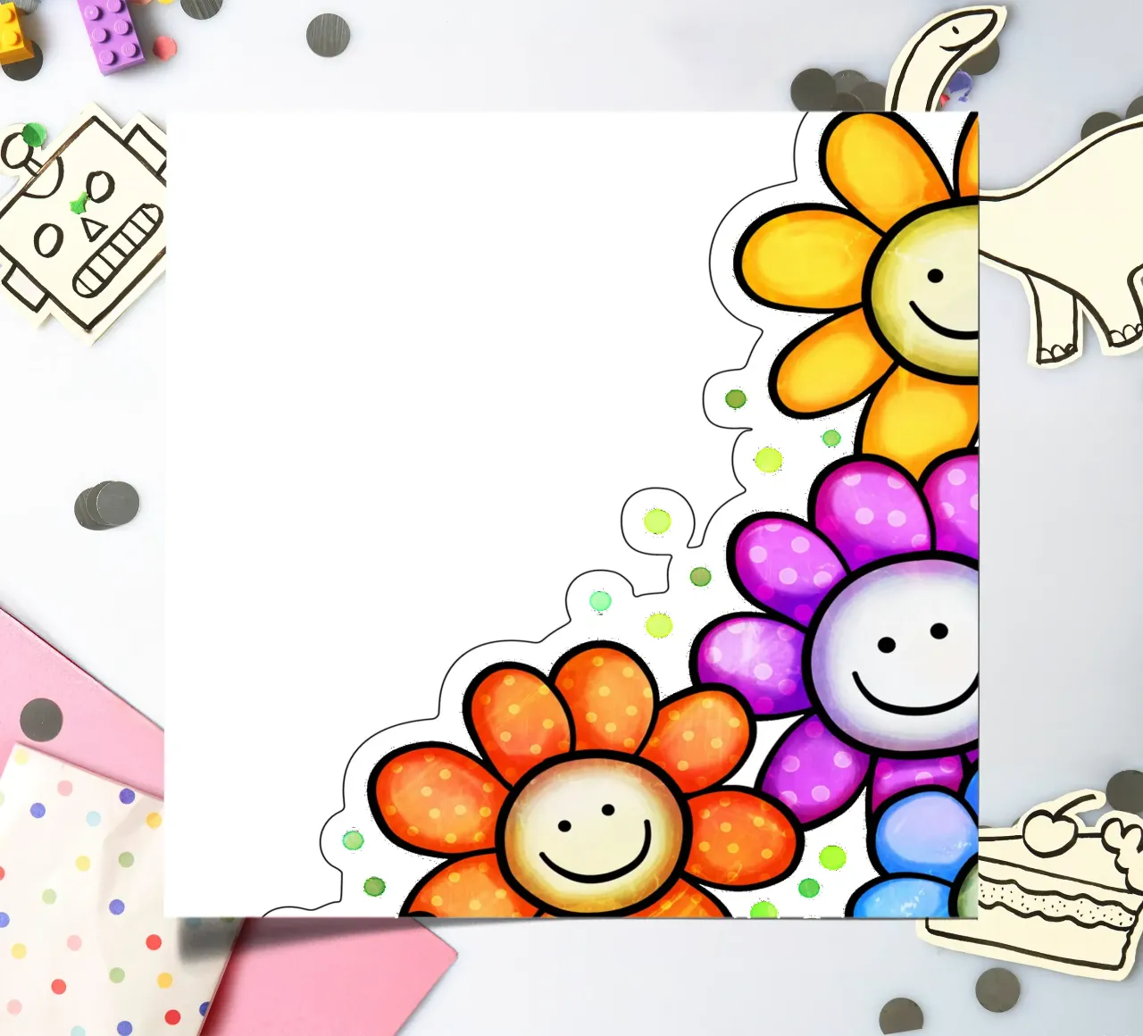 Smiley Bloom Border sticker sheet by Botanical Pattern House