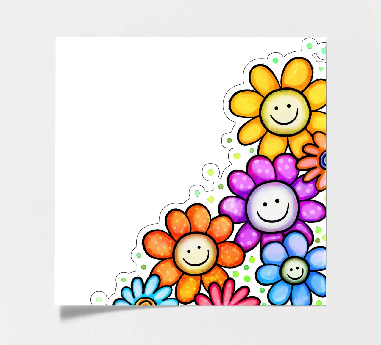 Smiley Bloom Border sticker sheet by Botanical Pattern House