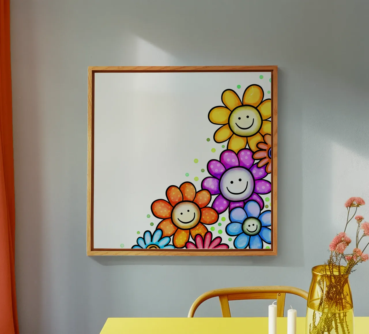Smiley Bloom Border acrylic glass by Botanical Pattern House