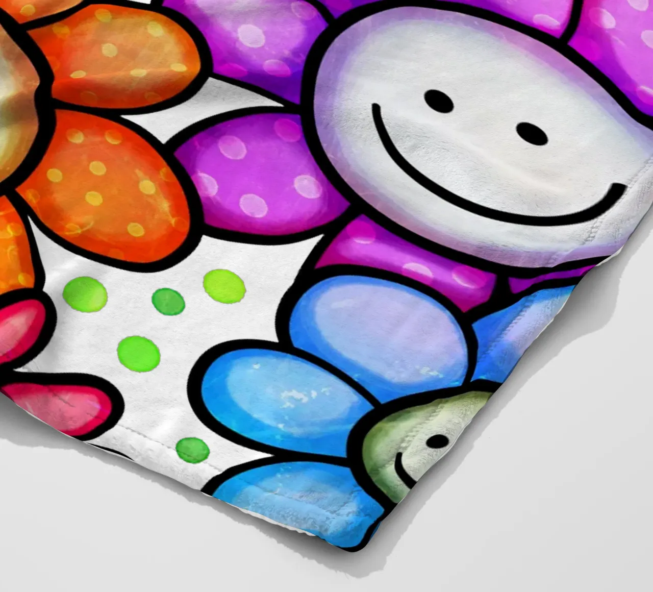 Bordo Smiley Bloom coperta in pile da Botanical Pattern House