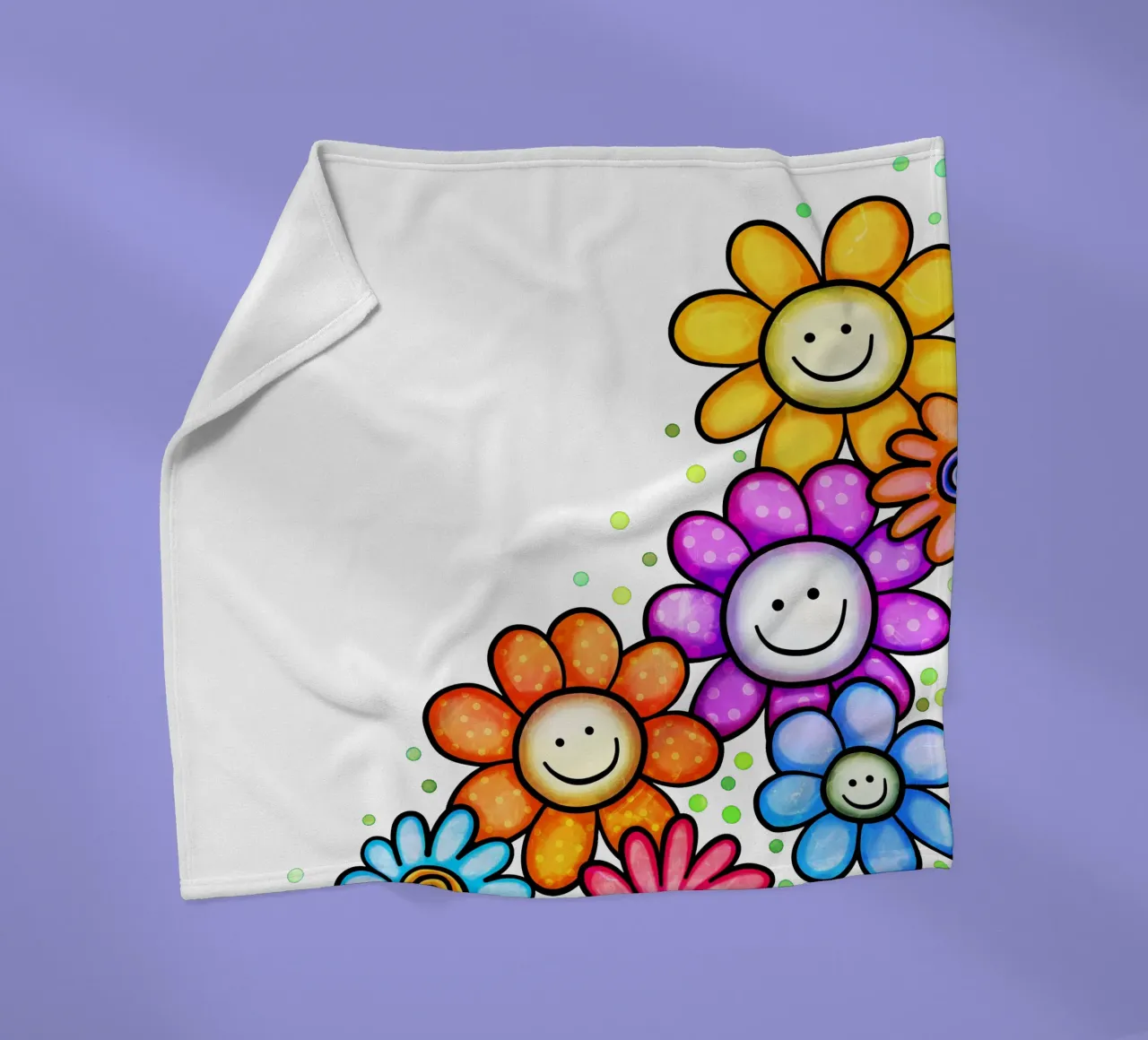 Bordo Smiley Bloom coperta in pile da Botanical Pattern House