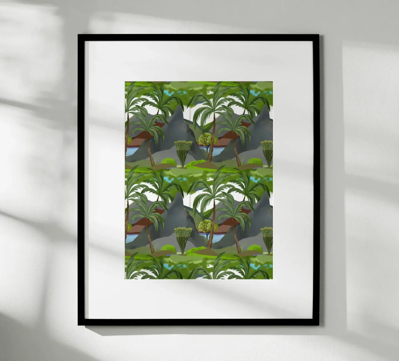 Hawaii coconut palms Maui vacation rivers sunny summer poster con telaio in plastica da mysteriouscoco