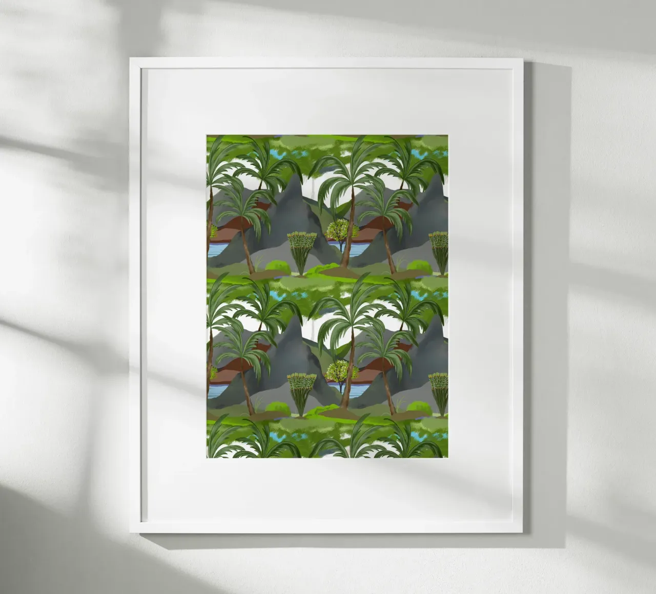 Hawaii coconut palms Maui vacation rivers sunny summer poster con telaio in plastica da mysteriouscoco