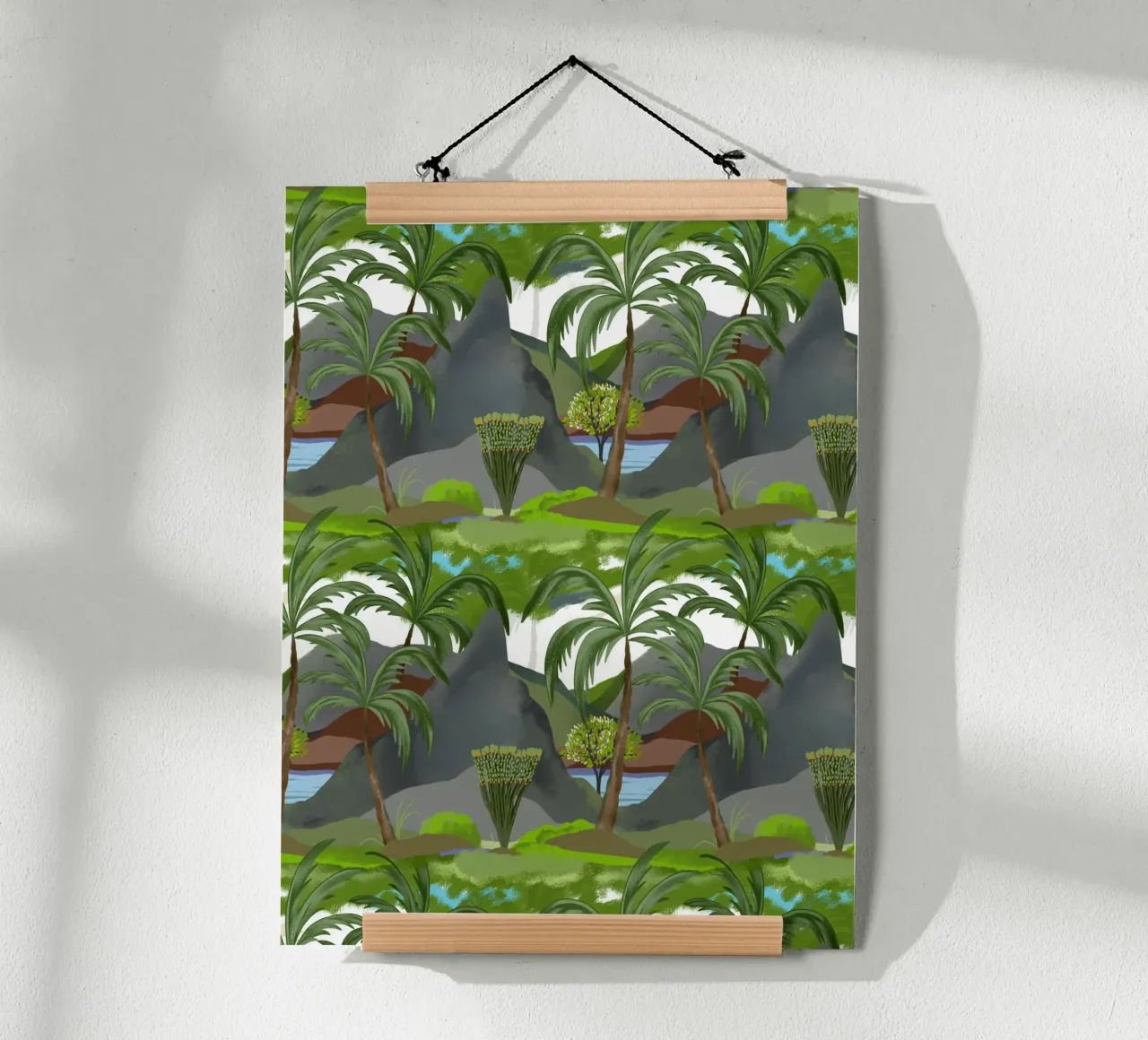 Hawaii coconut palms Maui vacation rivers sunny summer poster con telaio in plastica da mysteriouscoco