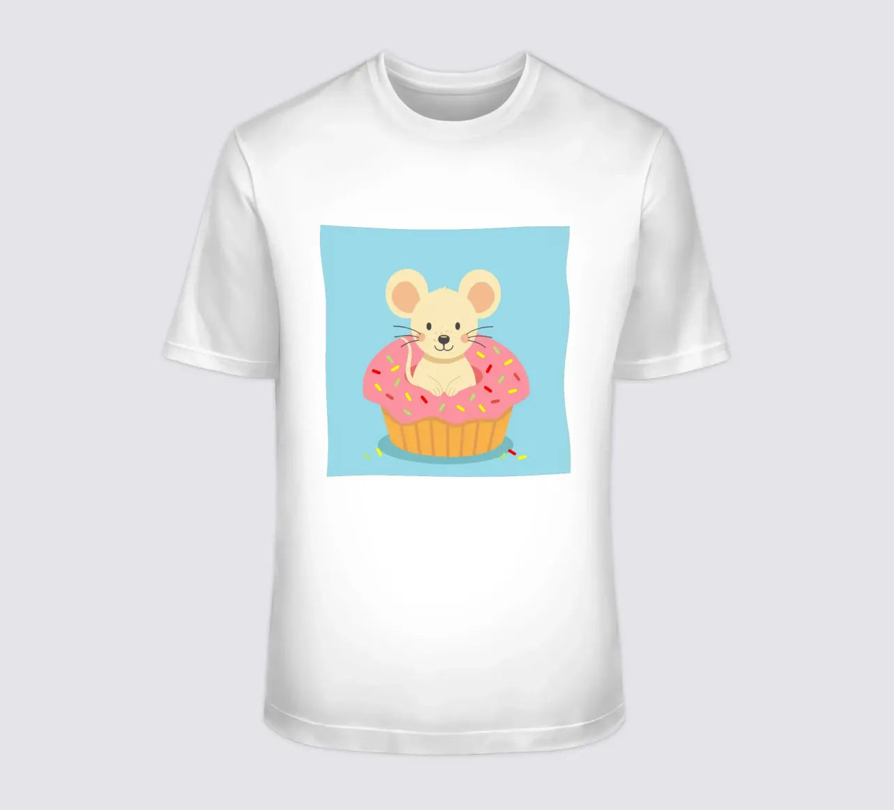 Douce souris dans un cupcake - Design ludique pour les gourmands t-shirt de namosh