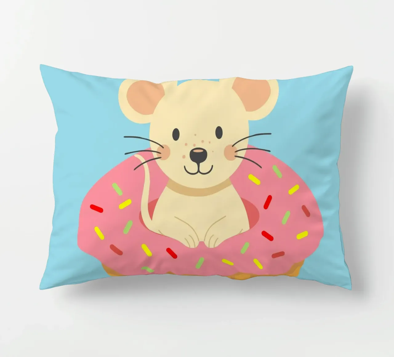 Douce souris dans un cupcake - Design ludique pour les gourmands coussin de namosh