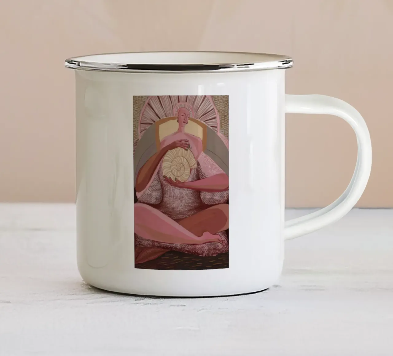 Canto del grembo radiante tazza in smalto da Obisidian Brush