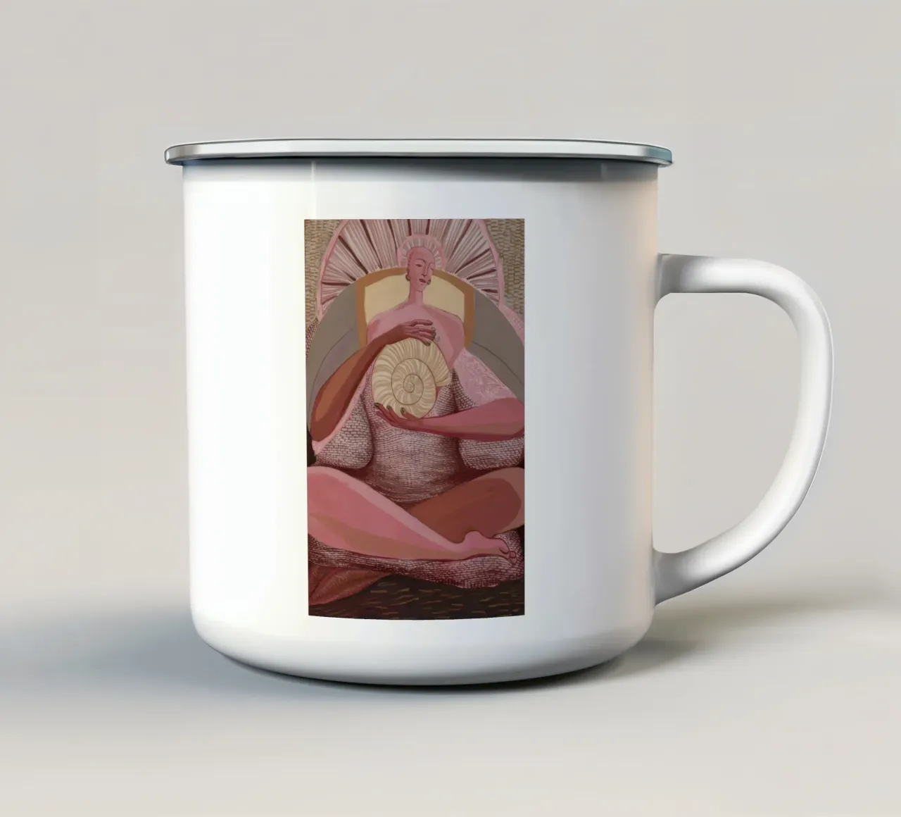 Canto del grembo radiante tazza in smalto da Obisidian Brush