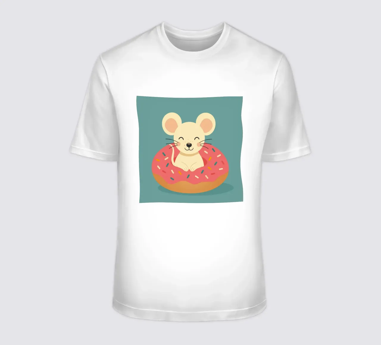 Topo ridente in una ciambella - simpatico motivo di buon umore t-shirt da namosh
