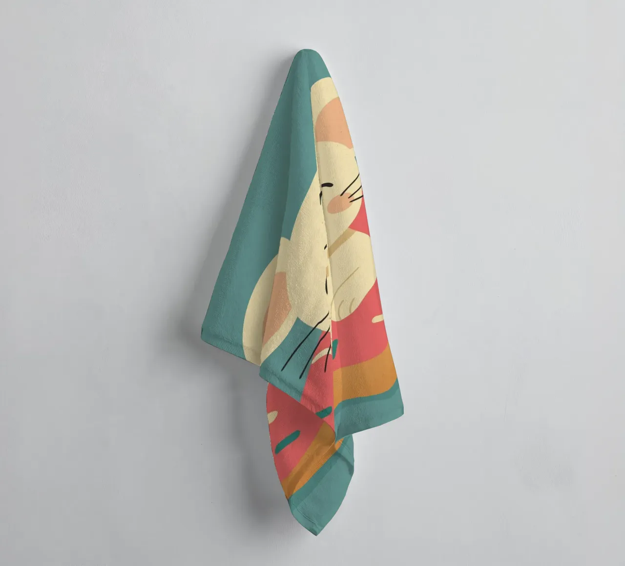 Laughing mouse in a donut - cute good mood motif towel by namosh
